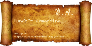 Munár Armandina névjegykártya